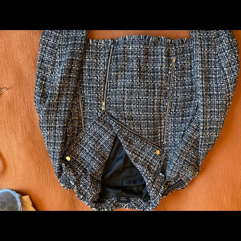 Vici Tweed Jacket With Gold Detailing